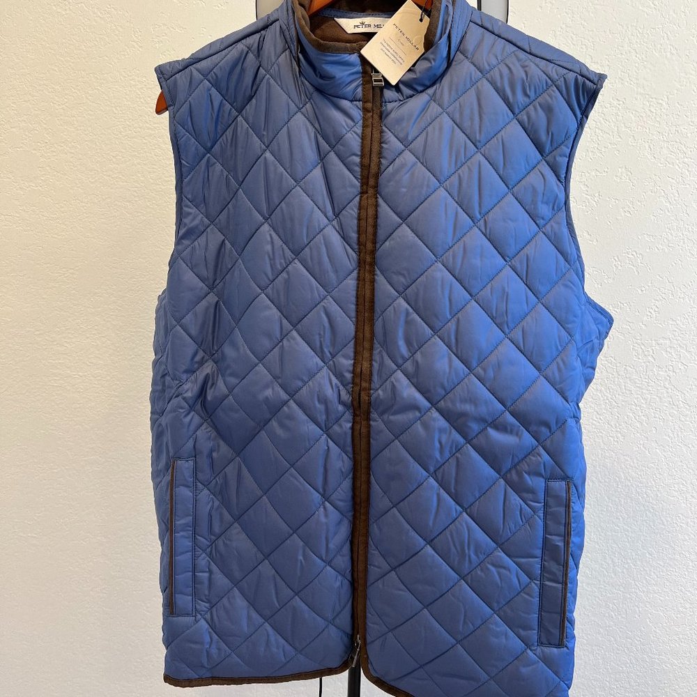 *NEW Unused with Tags* Peter Miller Men's Large Esses Quilted Travel Vest